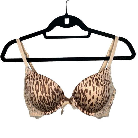 Victoria’s Secret leopard lace push up bra dream angels 32D - Picture 1 of 5